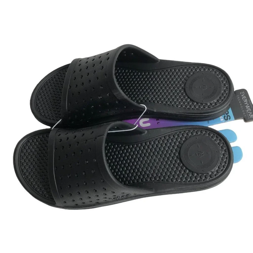 TOTES  BOUNCE BLACK SANDALS /FLIP FLOP  KIDS SZ 4-5‎ NEW WITH TAG